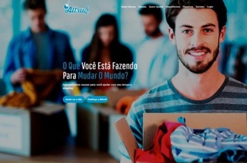 Home do site da startup AltruS